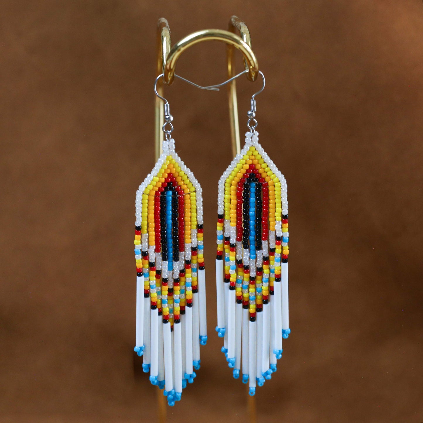 Sunrise Glow Beaded Earrings