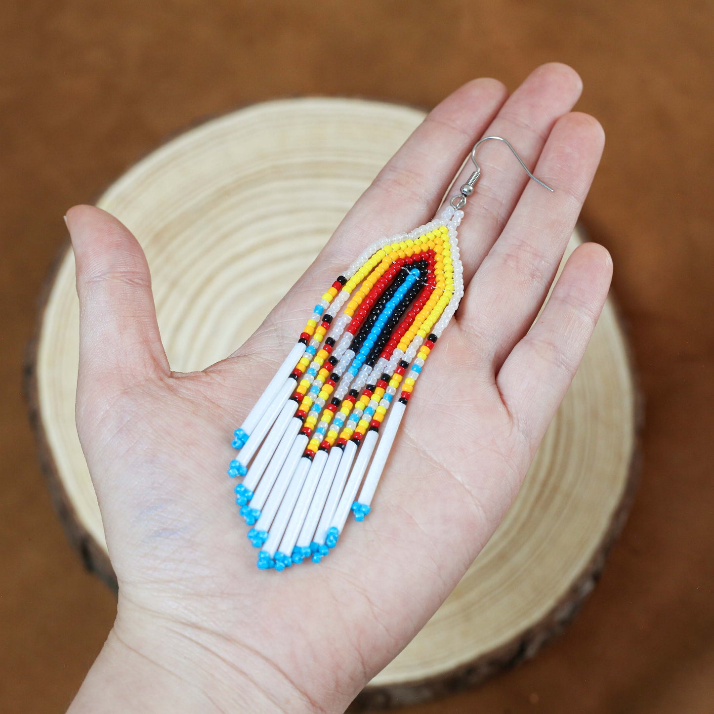 Sunrise Glow Beaded Earrings