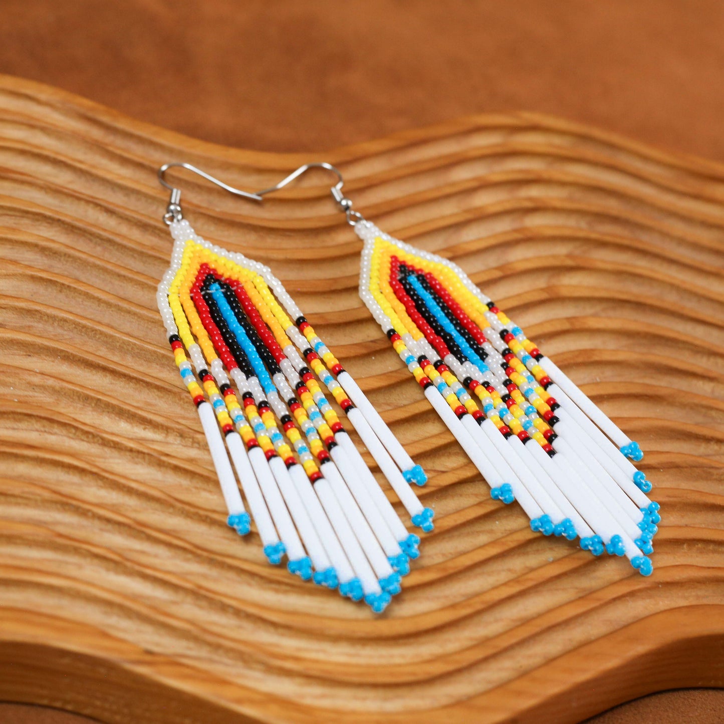 Sunrise Glow Beaded Earrings