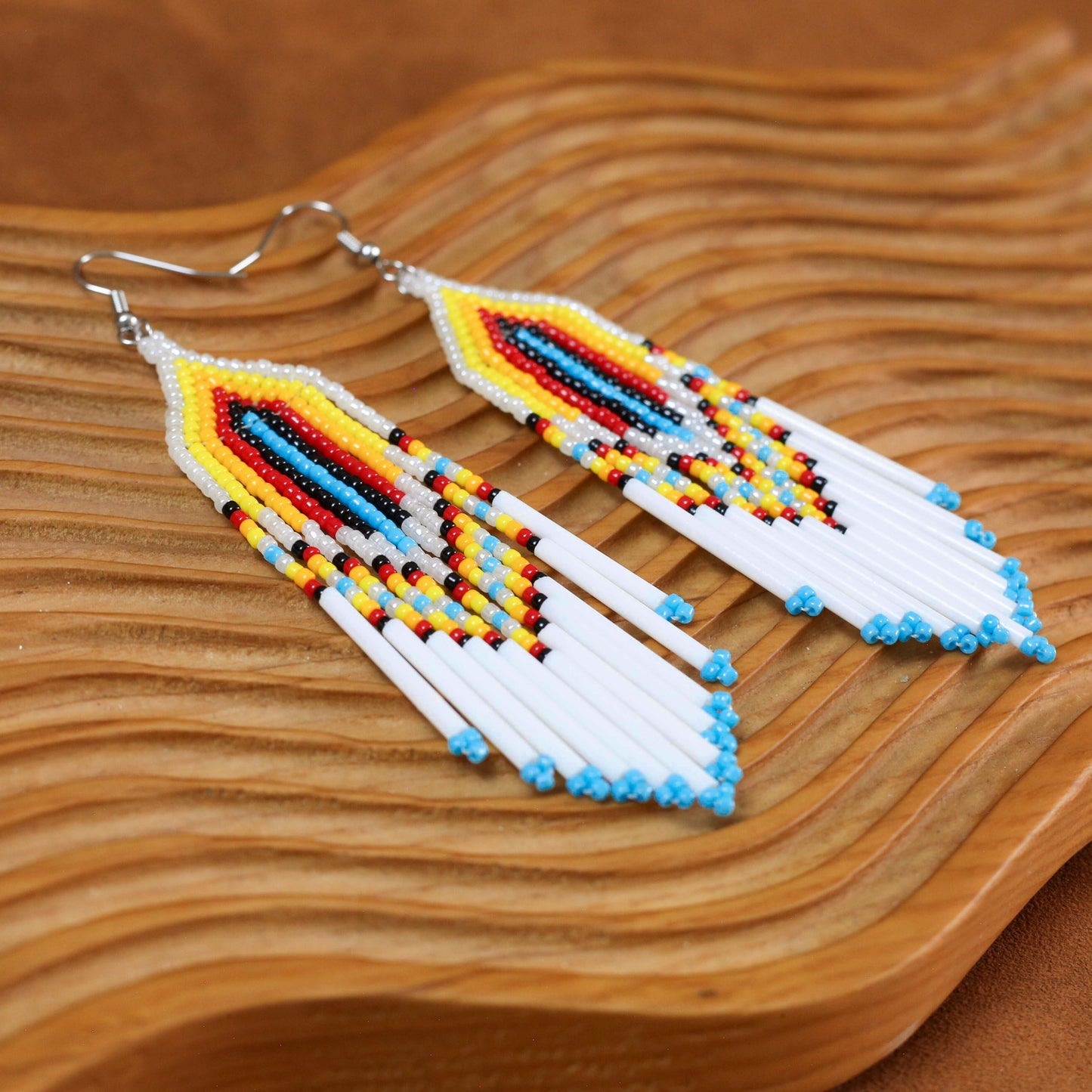 Sunrise Glow Beaded Earrings