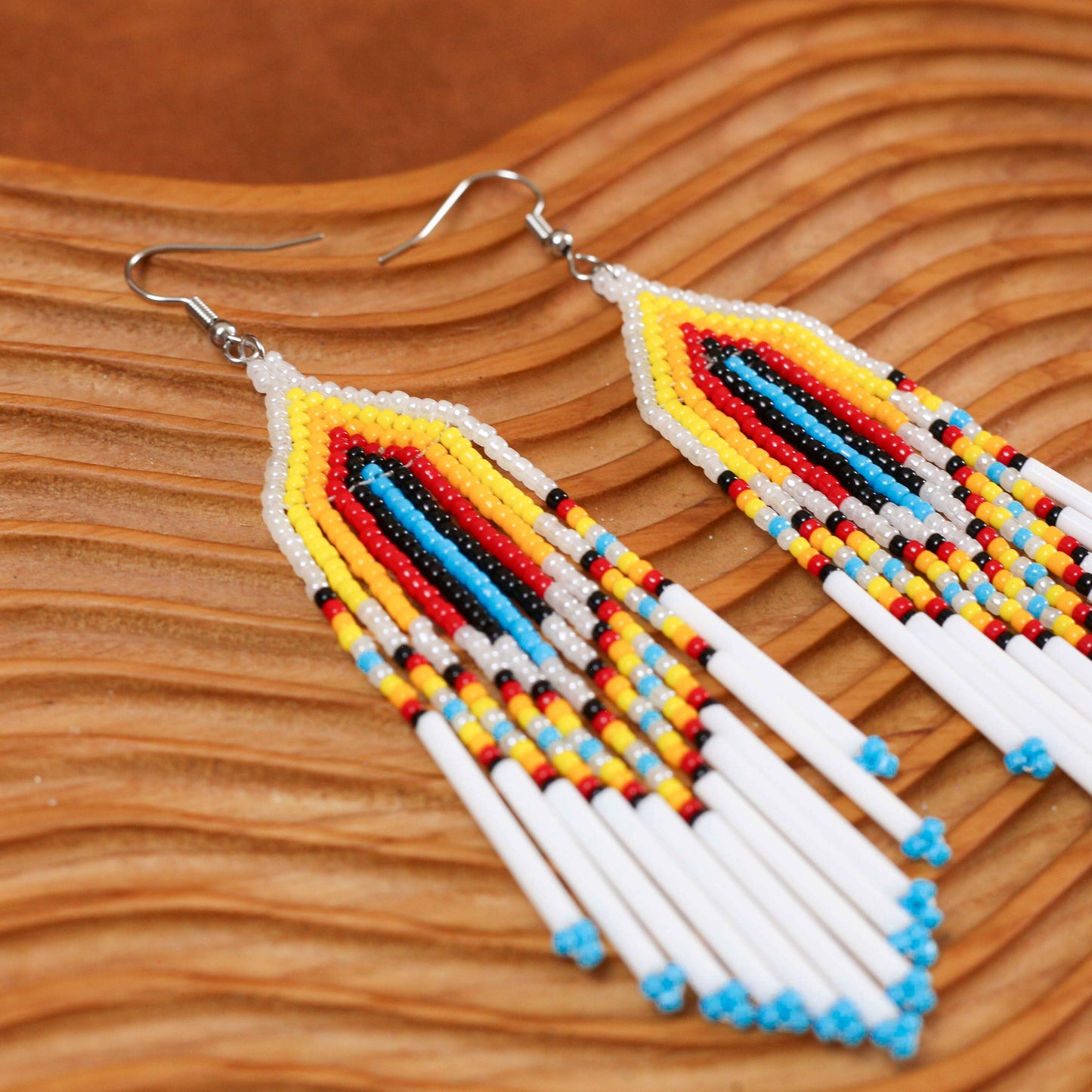 Sunrise Glow Beaded Earrings
