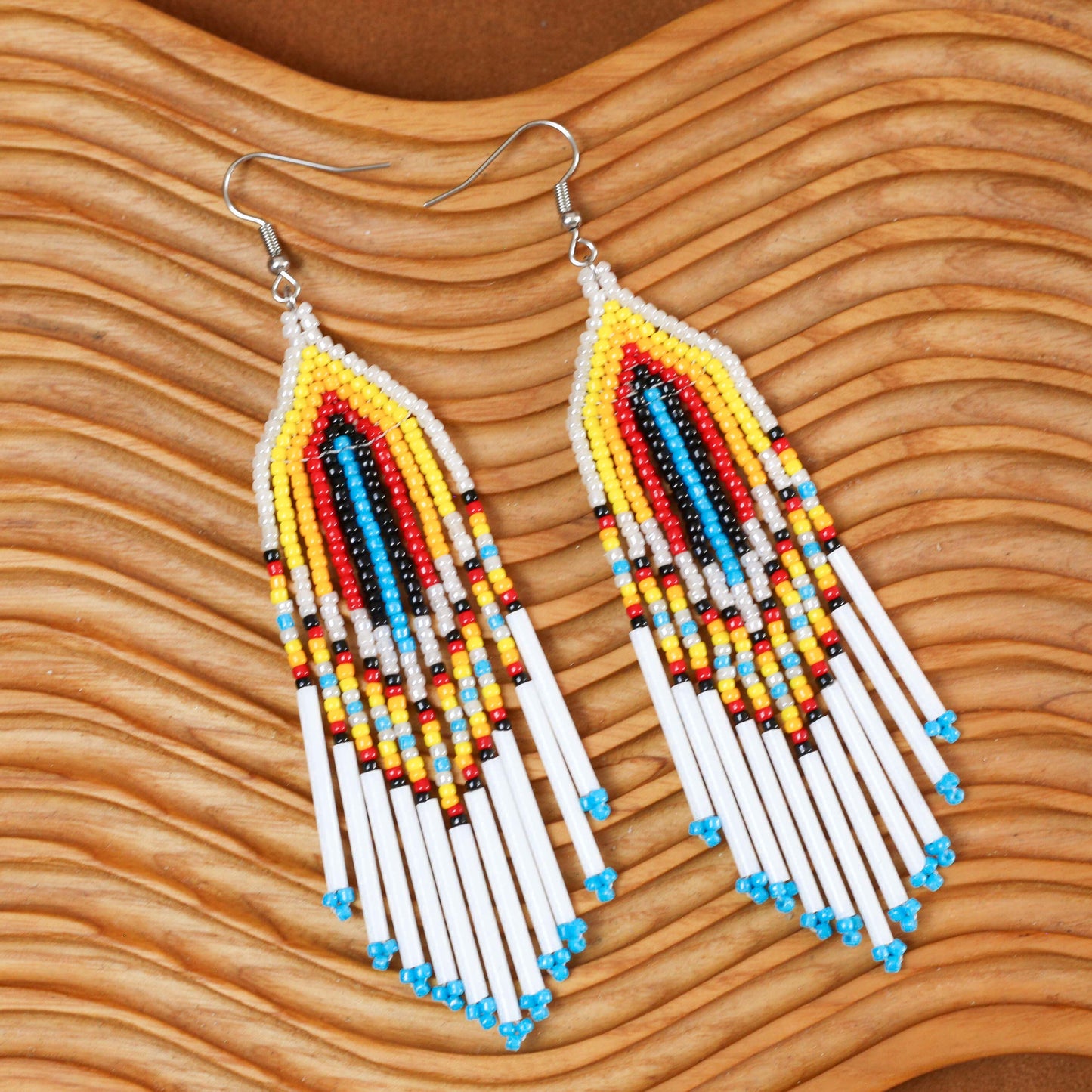 Sunrise Glow Beaded Earrings
