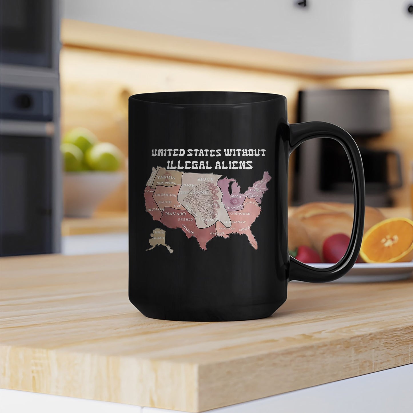 Native Tribes Map of America - Without Illegal Aliens Ceramic Coffee Mug