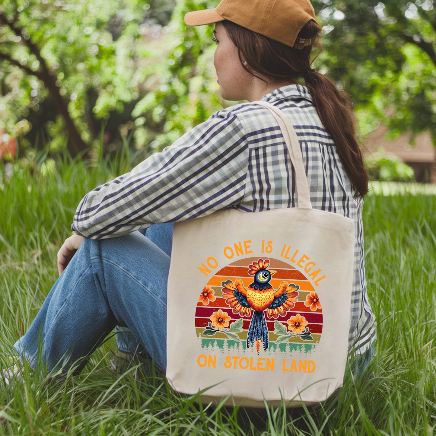 NO ONE IS ILLEGAL ON STOLEN LAND - Tote Bag S25