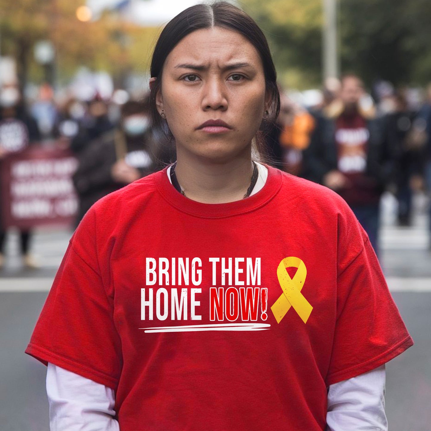 Bring Them Home NOW! Missing and Murdered Indigenous Women Yellow Ribbon Unisex T-Shirt/T-Shirt V-Neck/Hoodie/Sweatshirt