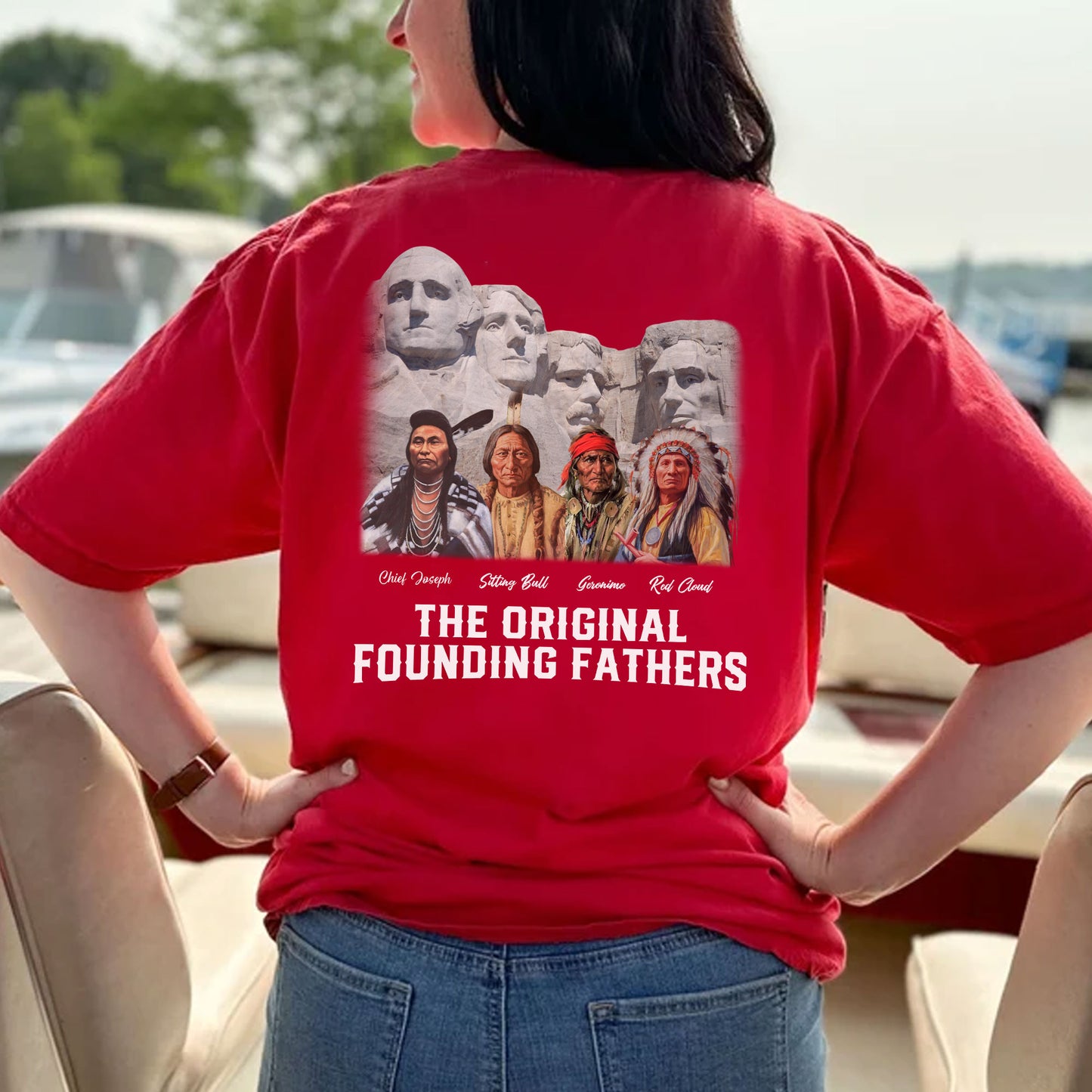 The Original Founding Fathers Native Leaders - Two sides - Unisex T-Shirt/T-Shirt V-Neck/Hoodie/Sweatshirt