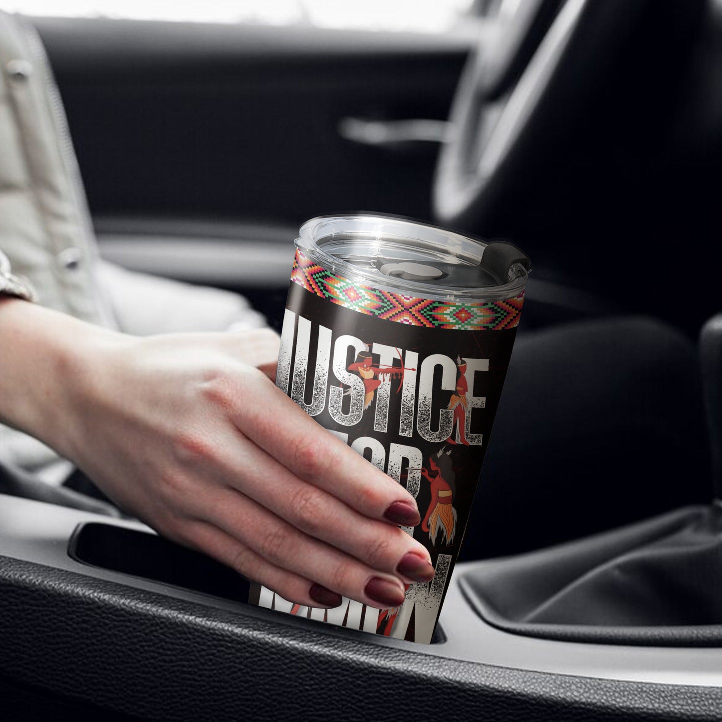 Justice For MMIW - Native American Stainless Steel Tumbler 013