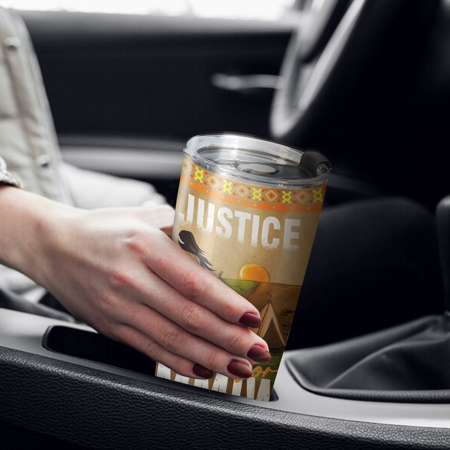 Justice For MMIW - Native American Stainless Steel Tumbler 008
