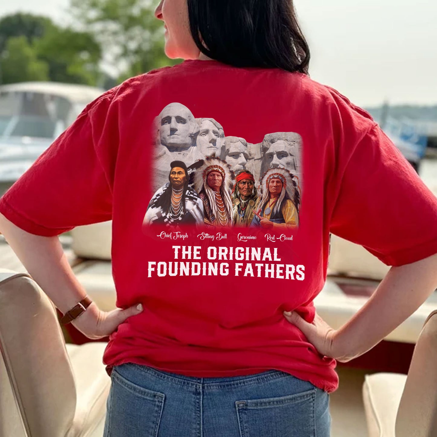 The Original Founding Fathers Native Leaders - Two sides - Unisex T-Shirt/T-Shirt V-Neck/Hoodie/Sweatshirt