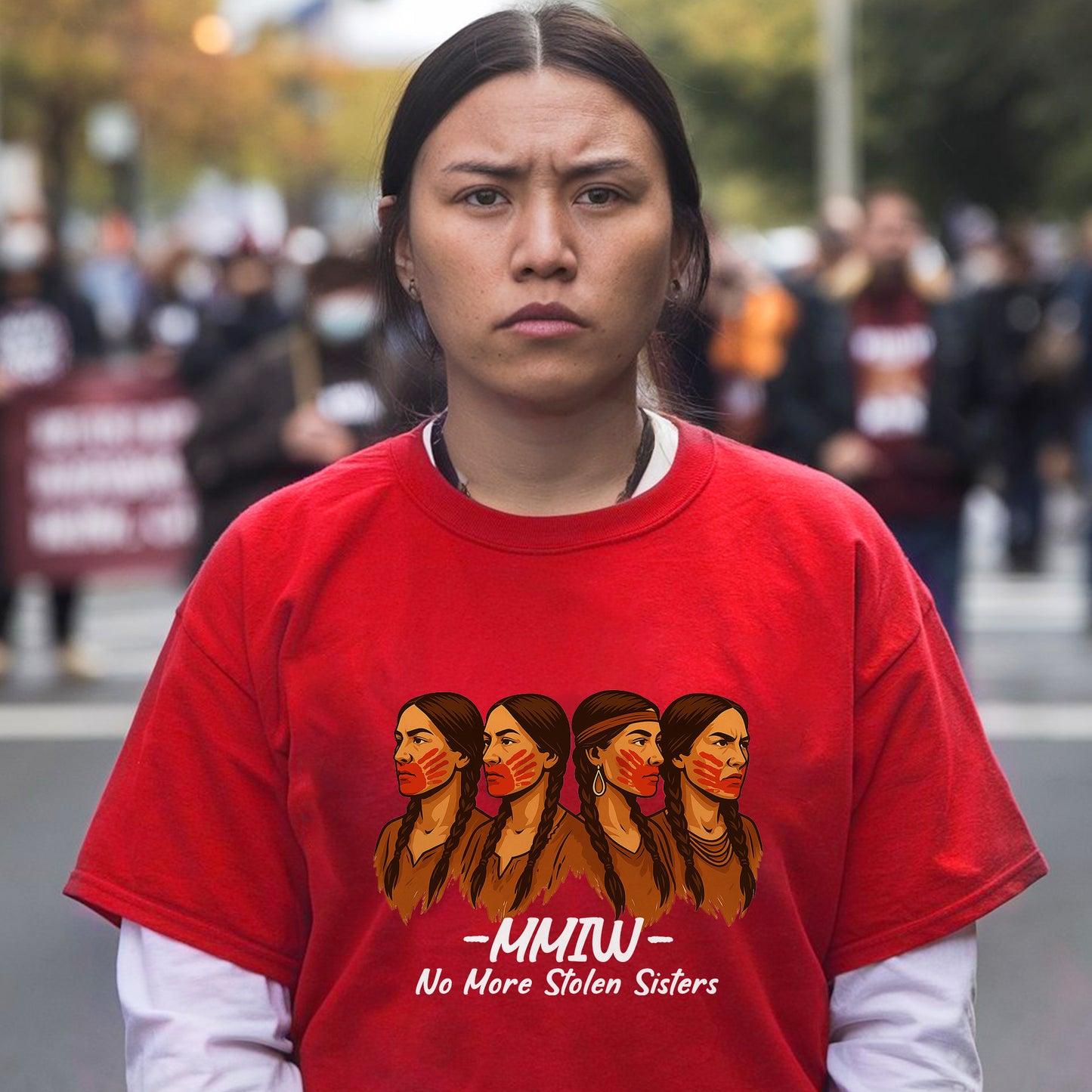 No More Stolen Sisters With Red Hand - MMIW Unisex T-Shirt/Hoodie/V-Neck/Sweatshirt