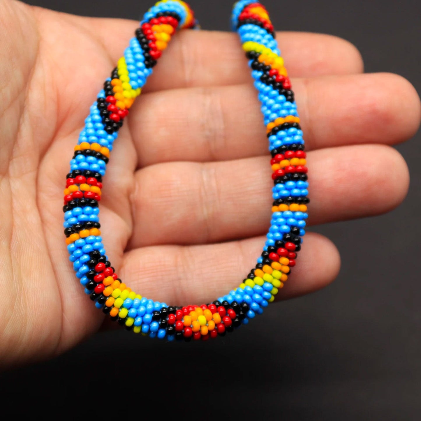 Inspired Beaded Handmade Necklace Unisex With Native American Style