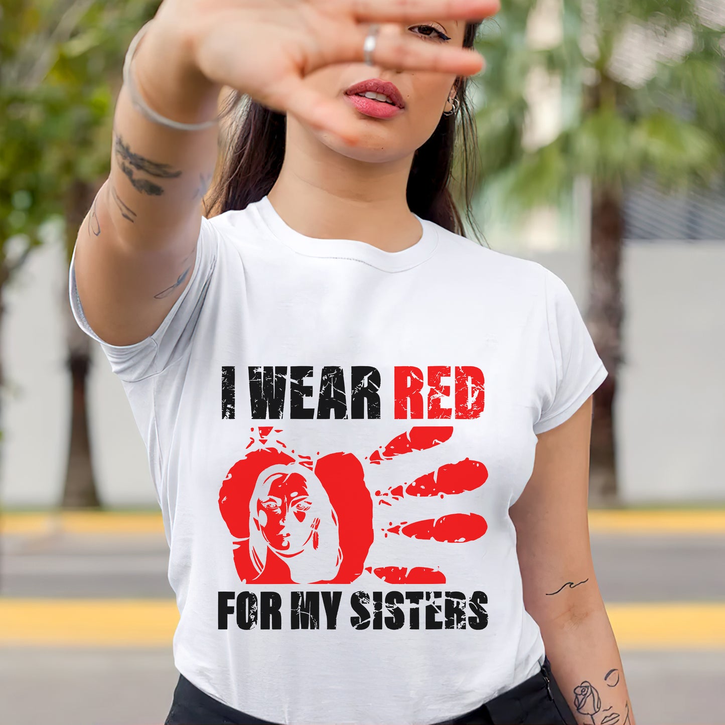 I Wear Red For My Sisters - MMIW Unisex T-Shirt/Hoodie/V-Neck/Sweatshirt