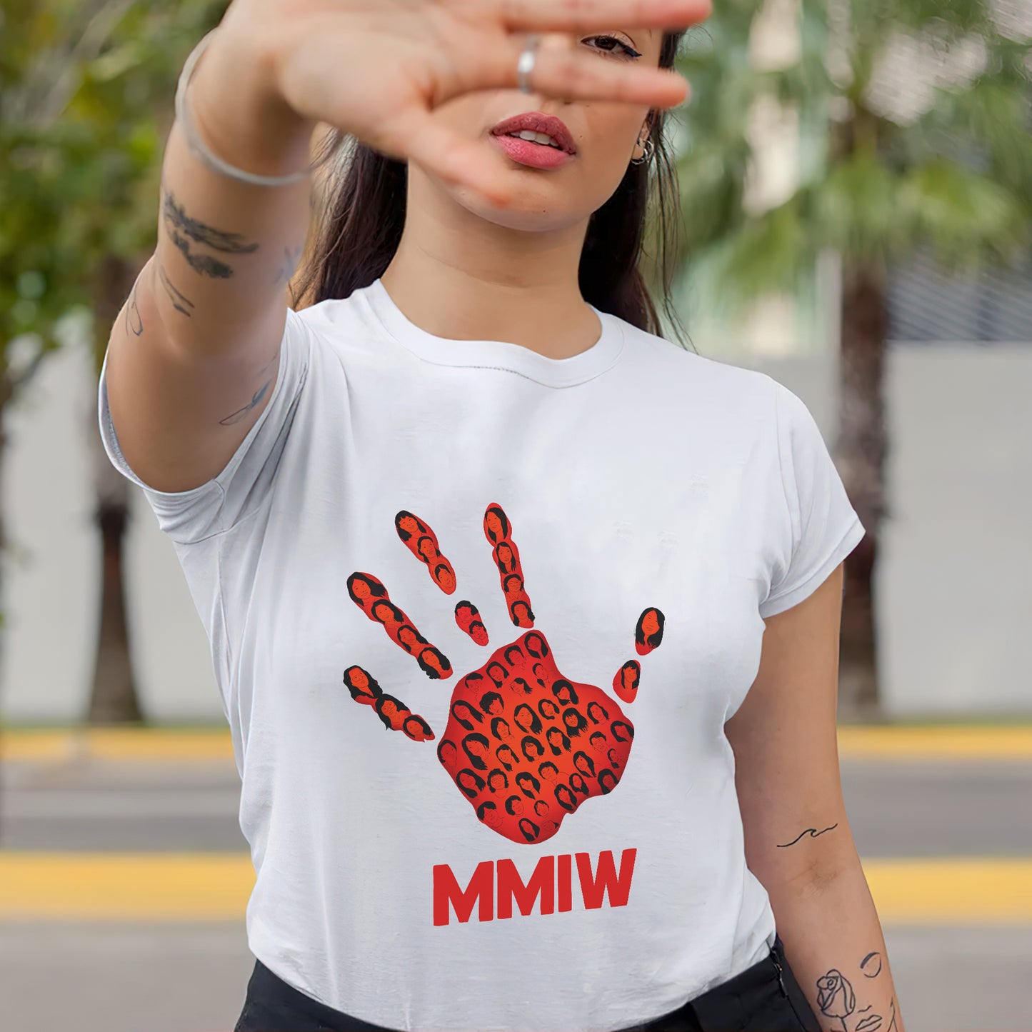 MMIW Red Handprint – Remember & Honor Unisex Hoodie/T-Shirt/Sweatshirt