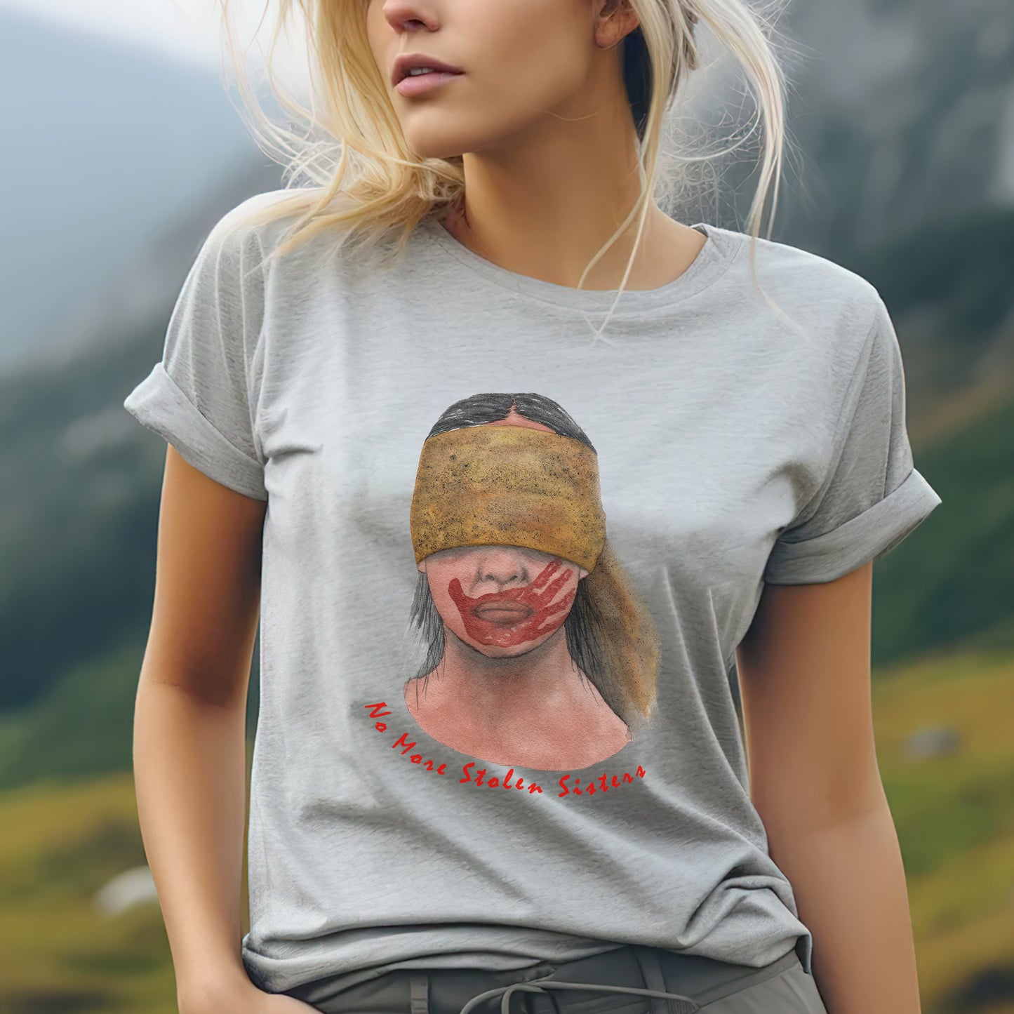 No More Stolen Sisters - MMIW Unisex Hoodie/T-Shirt/T-Shirt V-Neck/Sweatshirt - Raise Awareness for Missing Indigenous Women