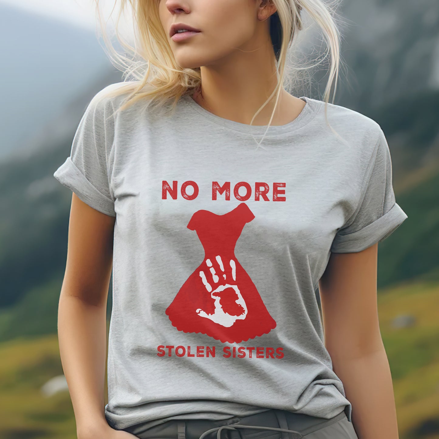 No More Stolen Sisters - MMIW Unisex Hoodie/T-Shirt/T-Shirt V-Neck/Sweatshirt - Support Missing Indigenous Women Justice