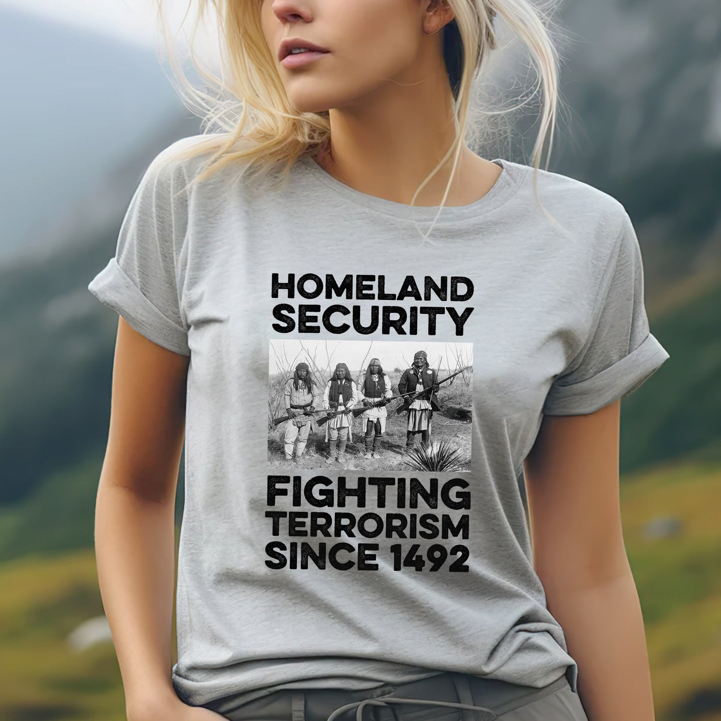 Native American Homeland Security Fighting Terrorism Since 1492 Four Man Fighting Unisex T-Shirt/Hoodie/Sweatshirt