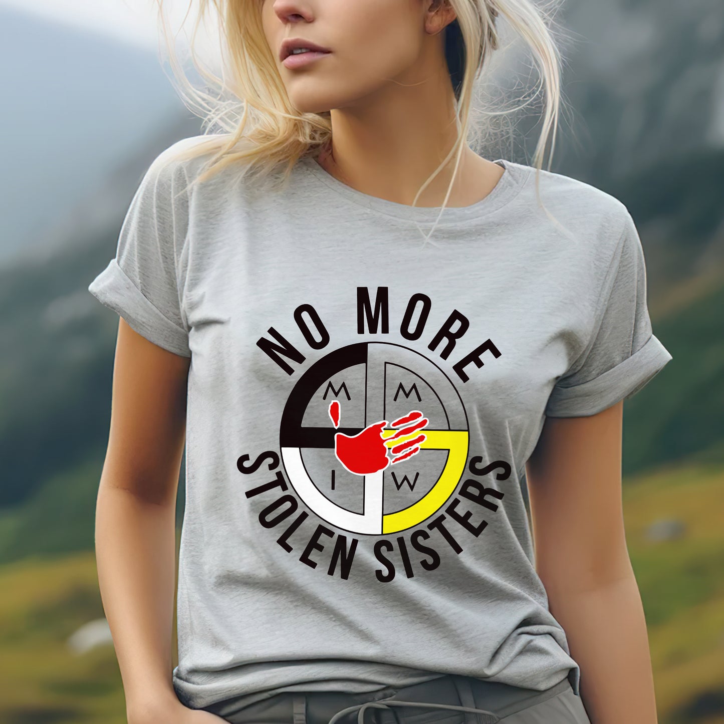 No More Stolen Sisters Red Hand - MMIW Unisex T-Shirt/Hoodie/V-Neck/Sweatshirt