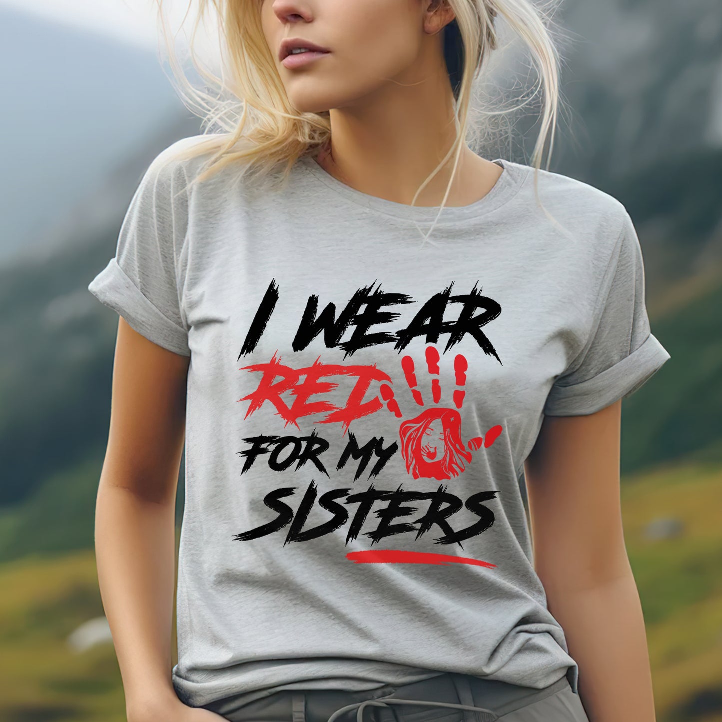 I Wear Red For My Sisters - MMIW Unisex T-Shirt/Hoodie/V-Neck/Sweatshirt