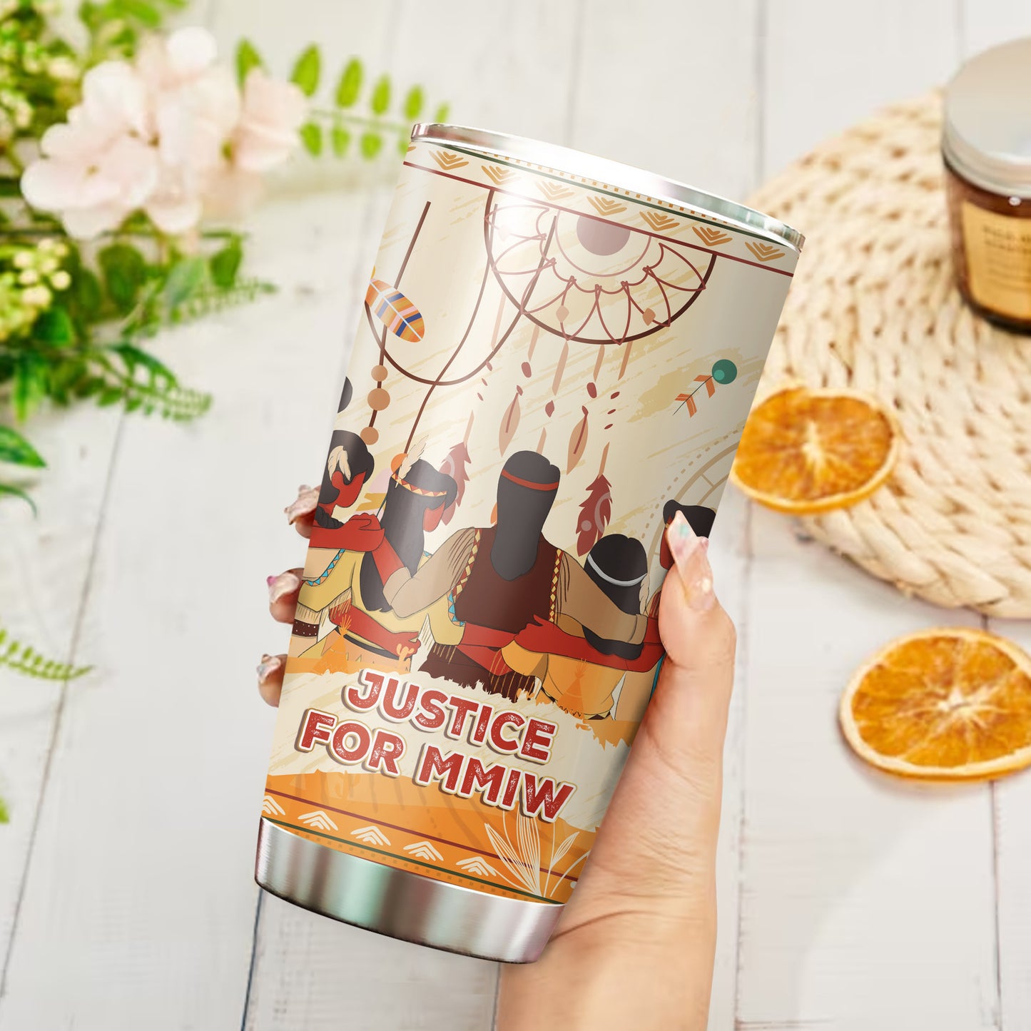 Justice For MMIW - Native American Stainless Steel Tumbler 001