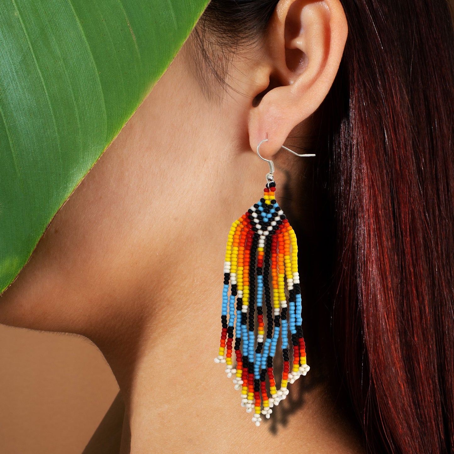 Multi-Color Hook Beaded Handmade Earrings For Women