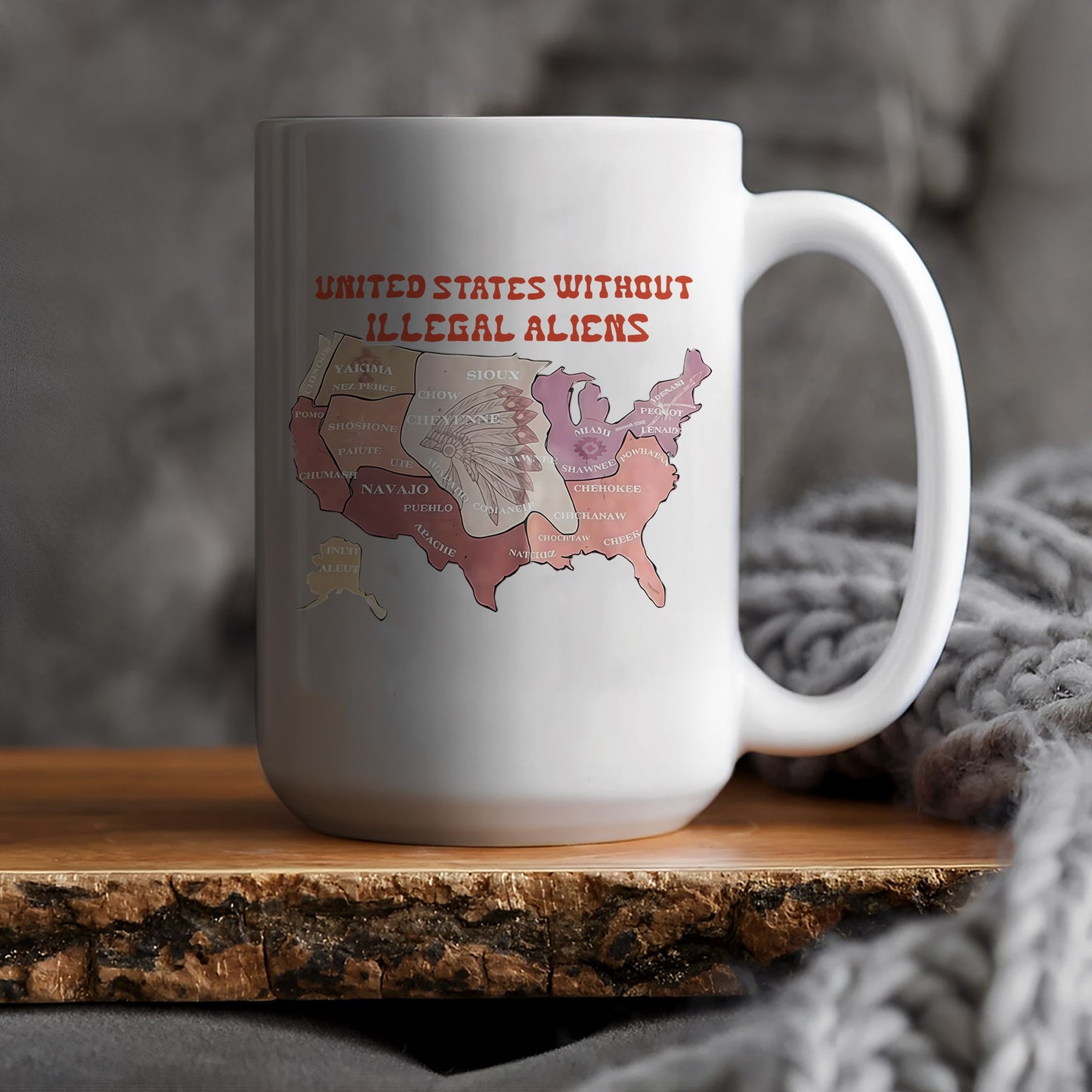 Native Tribes Map of America - Without Illegal Aliens Ceramic Coffee Mug