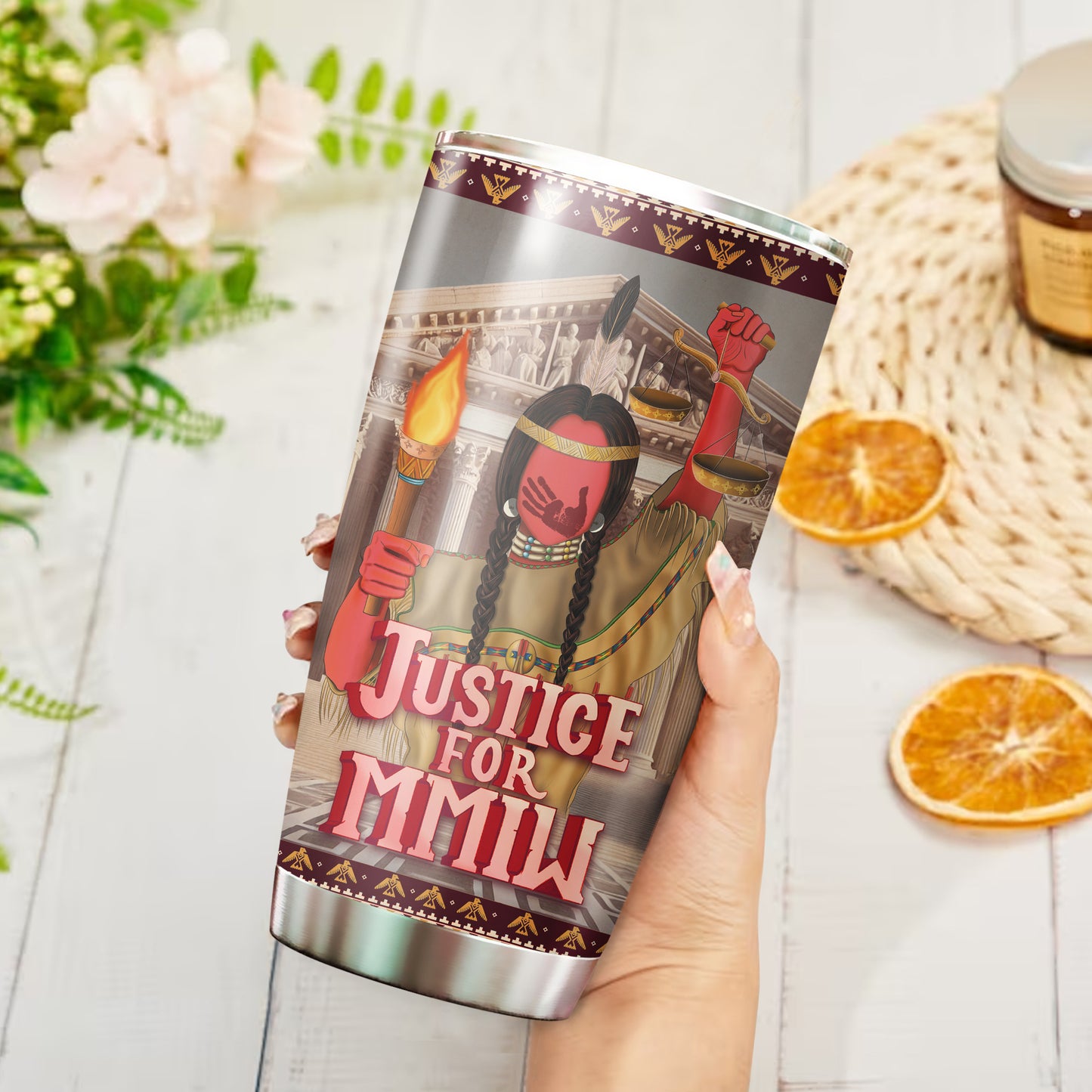 Justice For MMIW - Native American Stainless Steel Tumbler 020