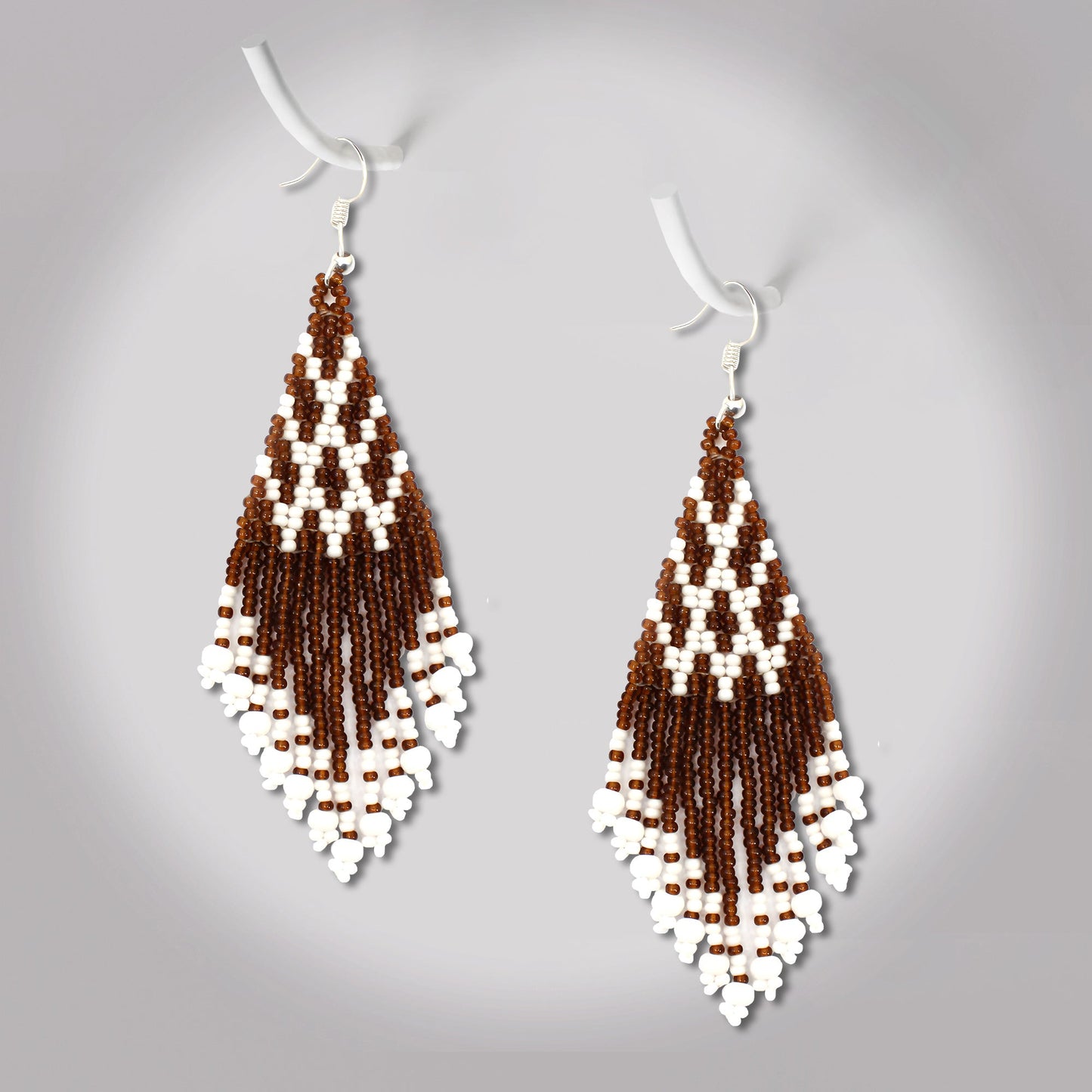 Seed Bead Brown Pattern Beaded Handmade Earrings For Women