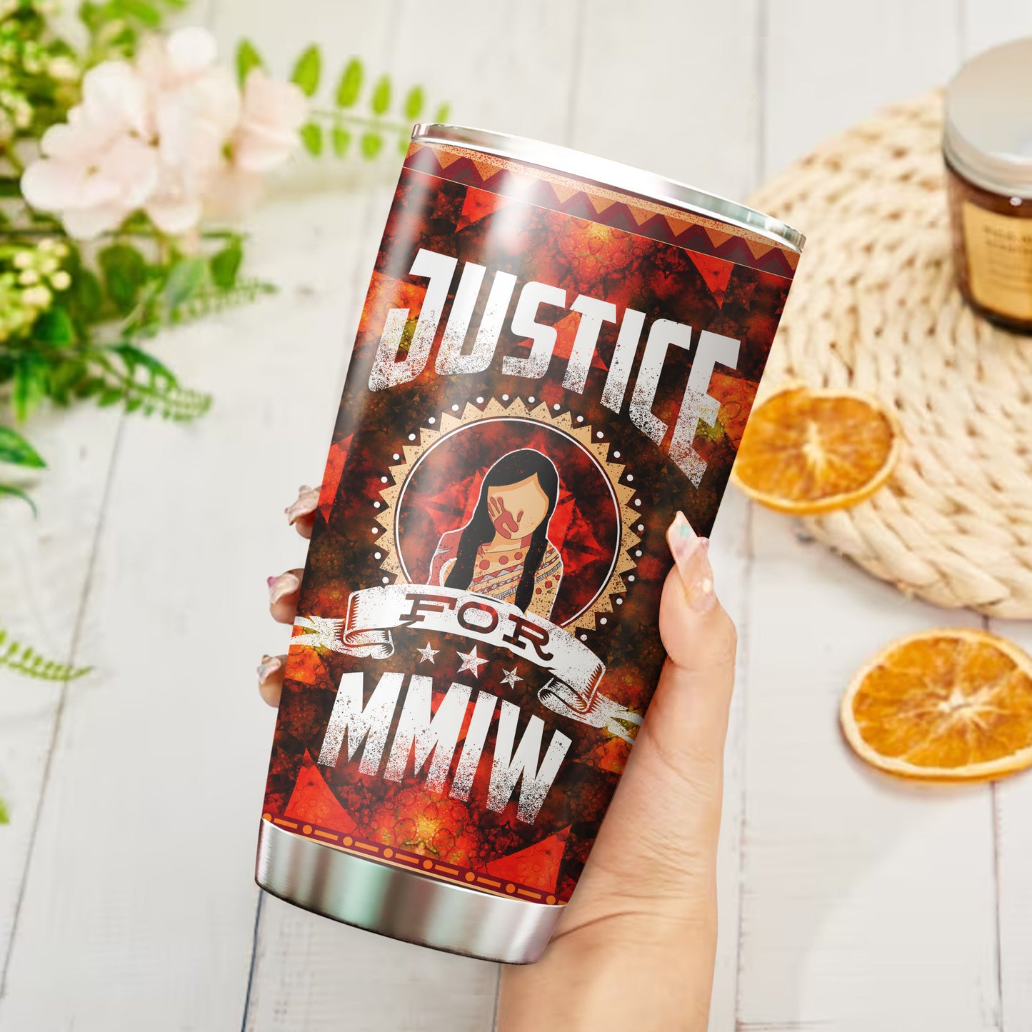 Justice For MMIW - Native American Stainless Steel Tumbler 016