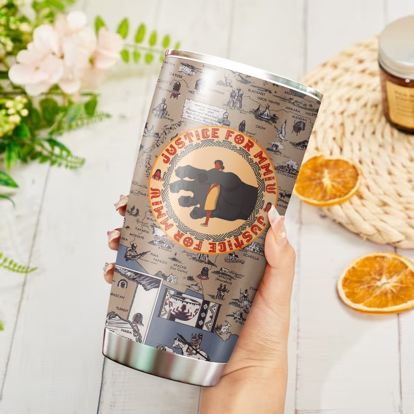 Justice For MMIW - Native American Stainless Steel Tumbler 006