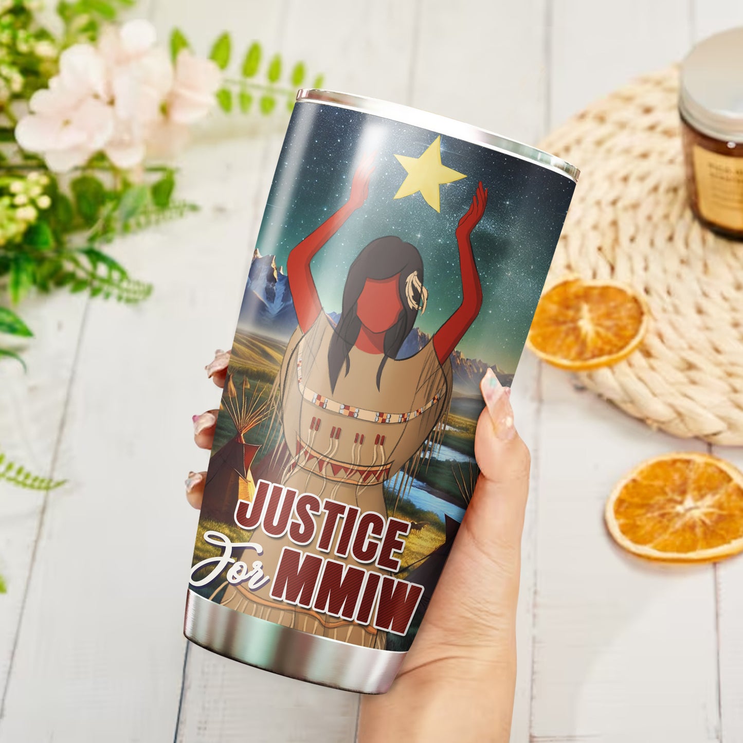 Justice For MMIW - Native American Stainless Steel Tumbler 007