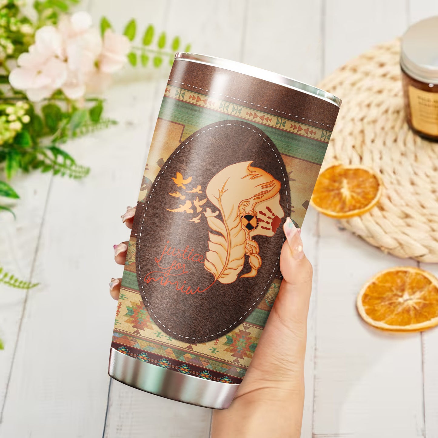 Justice For MMIW - Native American Stainless Steel Tumbler 010