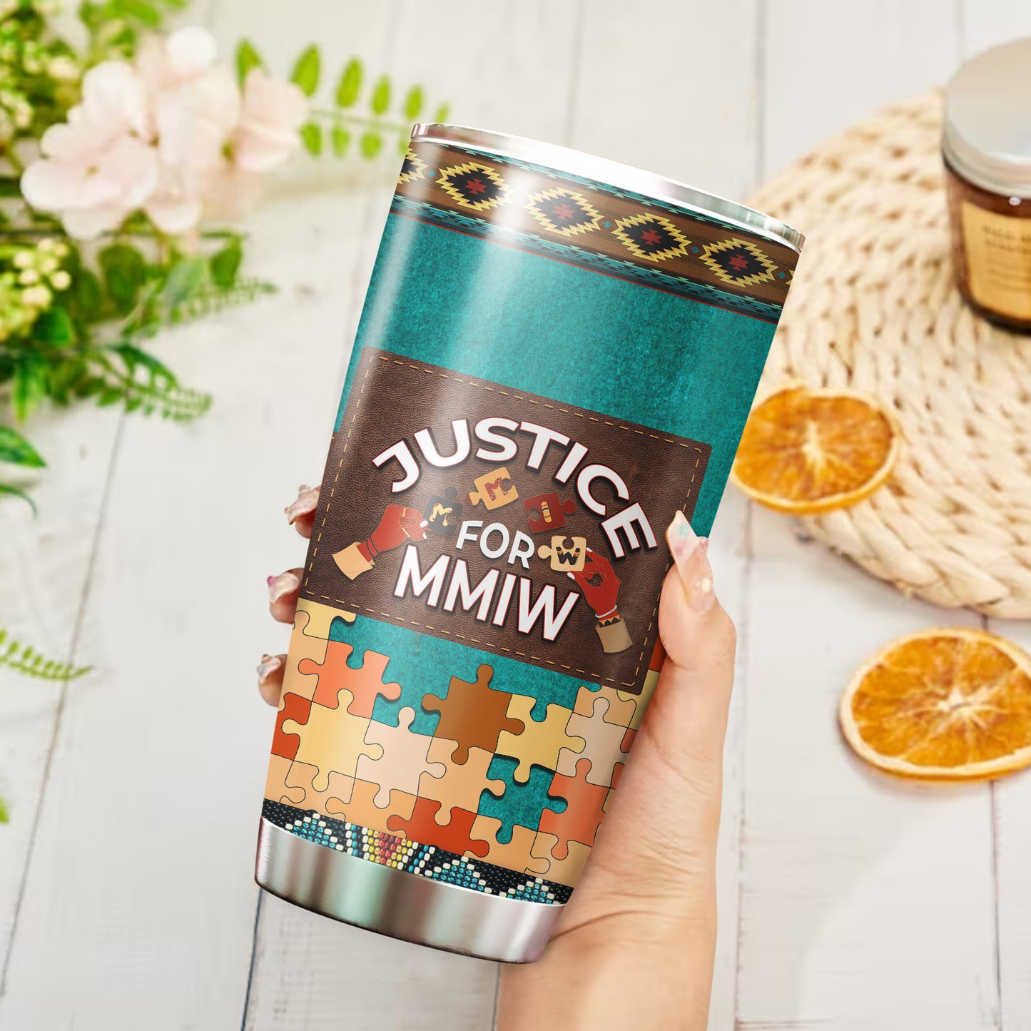 Justice For MMIW - Native American Stainless Steel Tumbler 012
