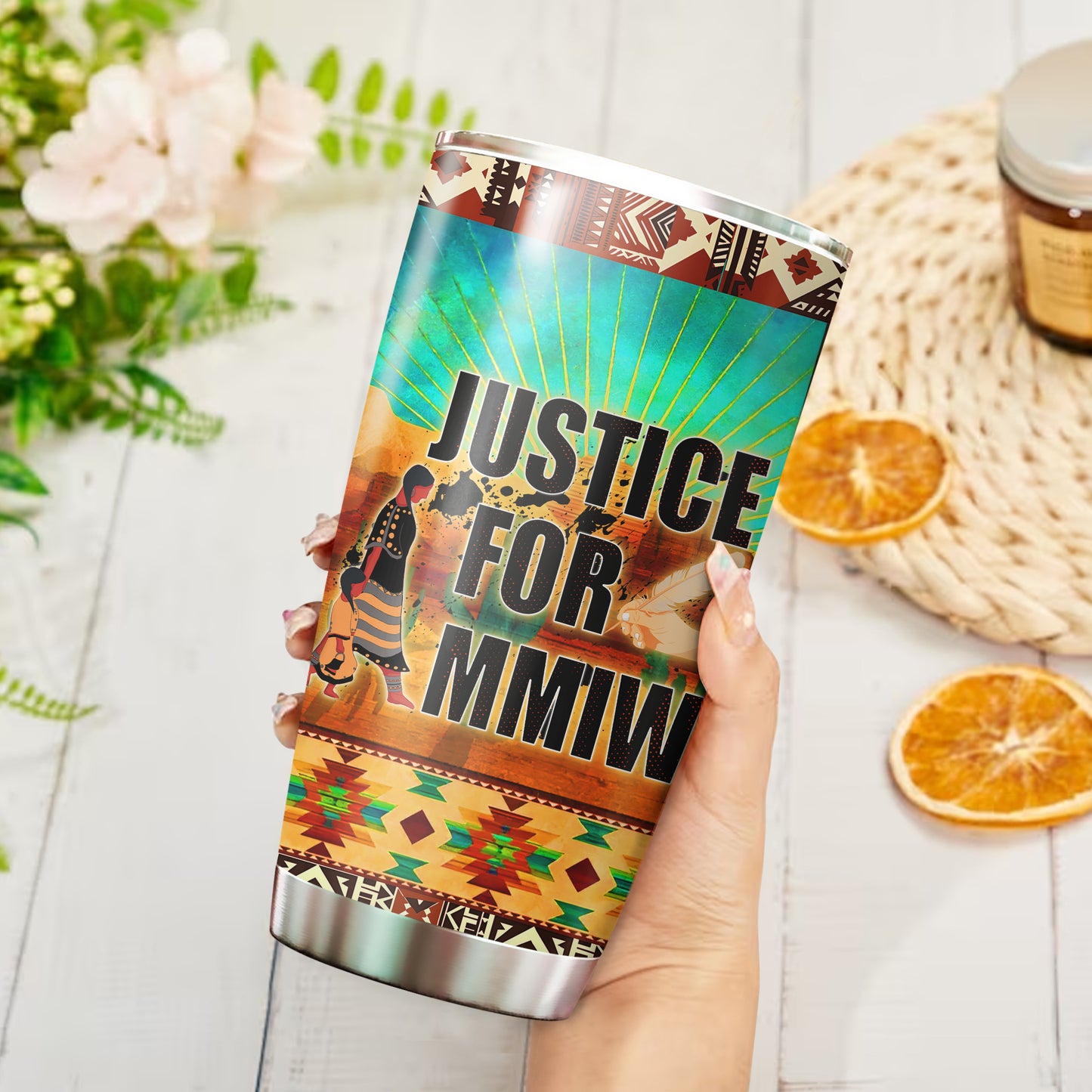 Justice For MMIW - Native American Stainless Steel Tumbler 014