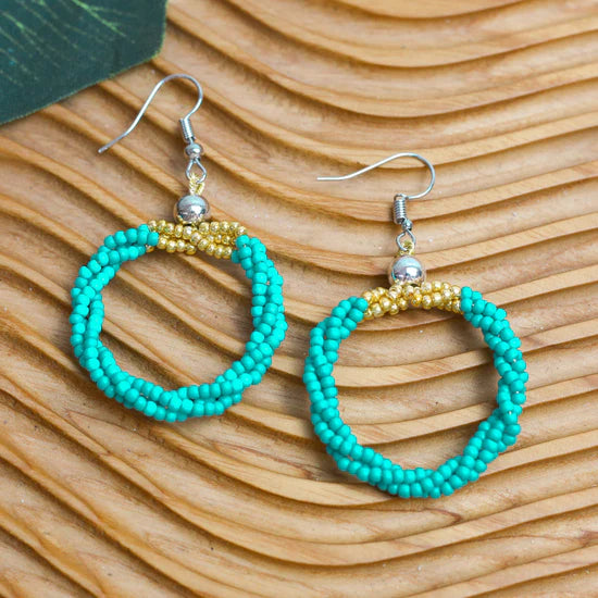 Beaded Hoop Earrings