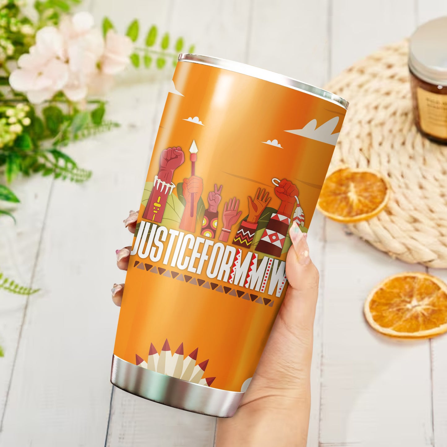 Justice For MMIW - Native American Stainless Steel Tumbler 011