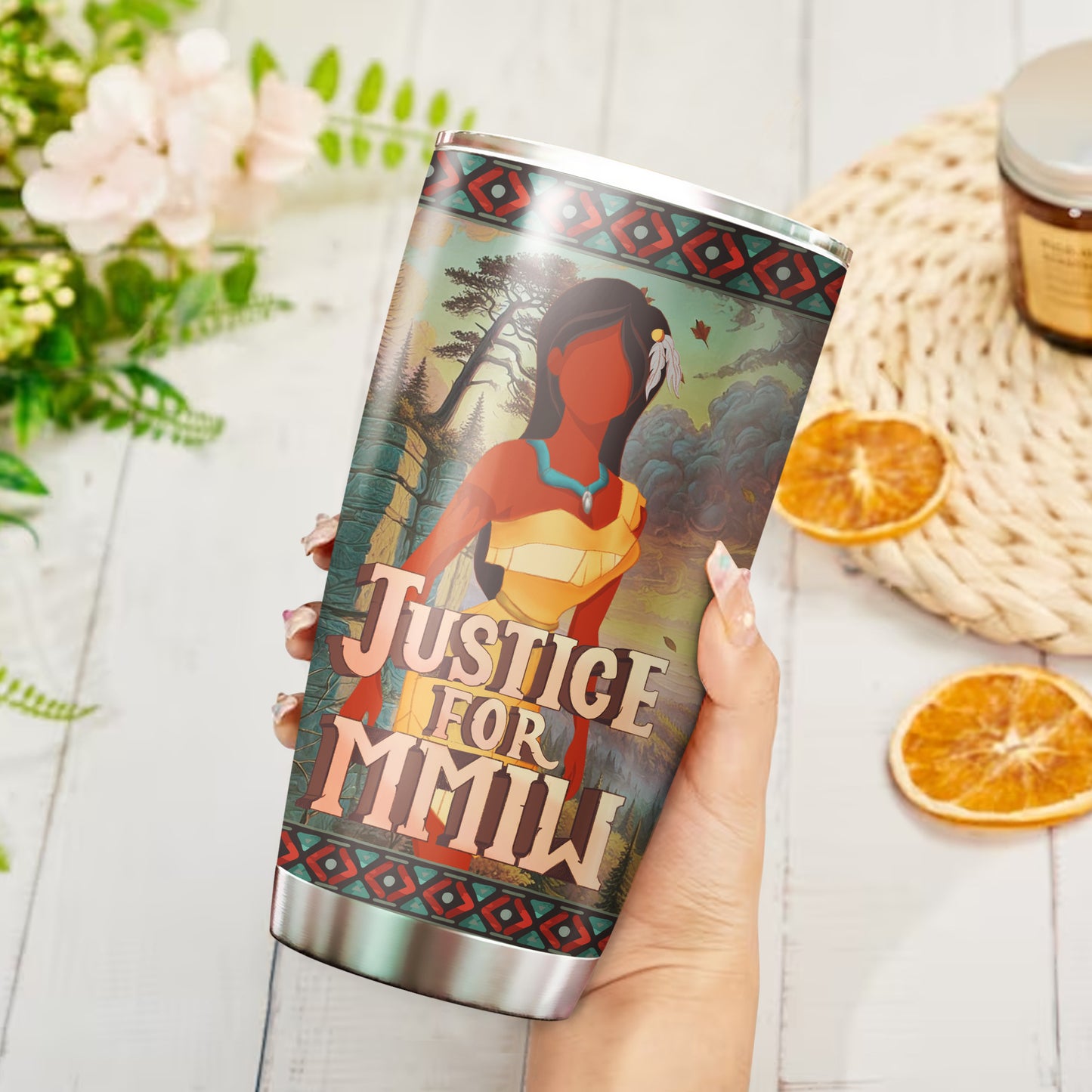 Justice For MMIW - Native American Stainless Steel Tumbler 003