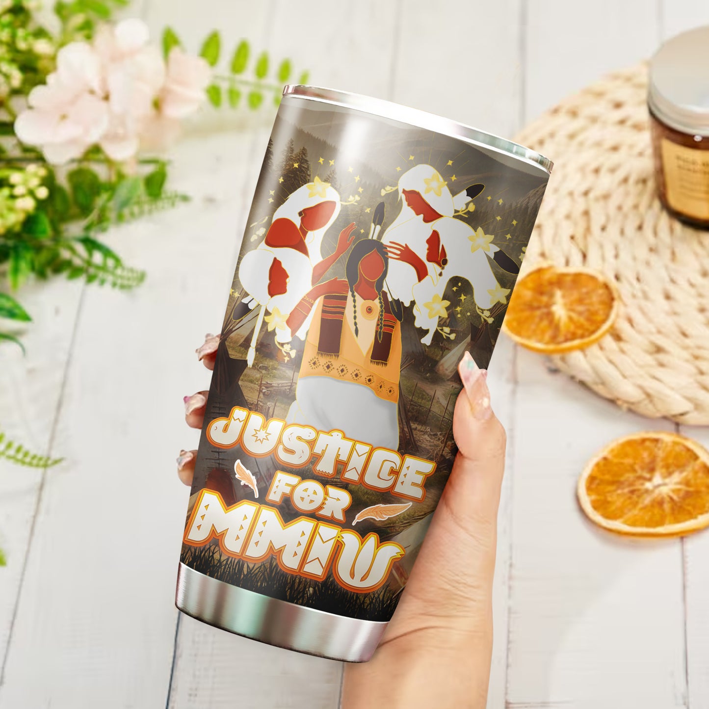 Justice For MMIW - Native American Stainless Steel Tumbler 004