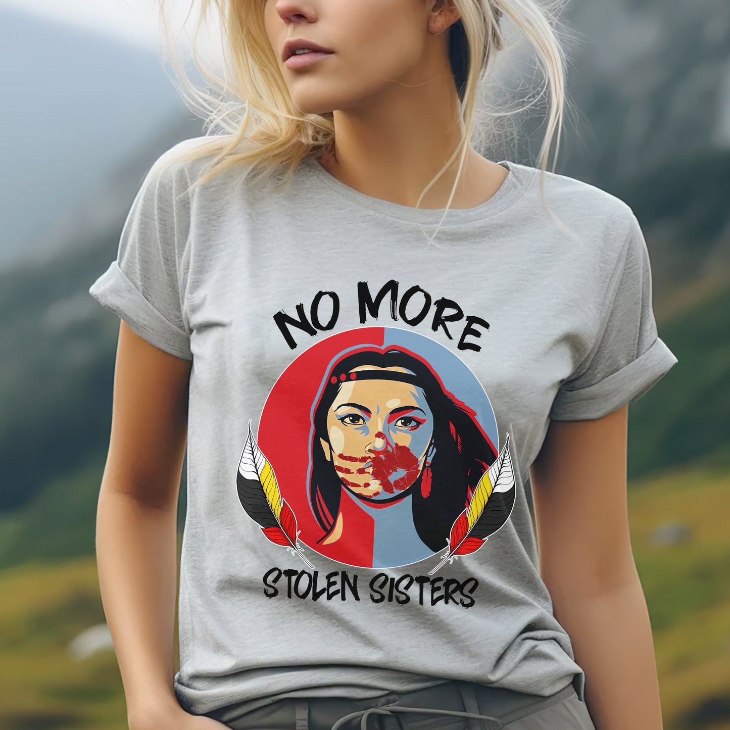 MMIW No More Stolen Sisters Red Hand Indigenous Women Empowerment Unisex T-Shirt/T-Shirt V-Neck/Hoodie/Sweatshirt