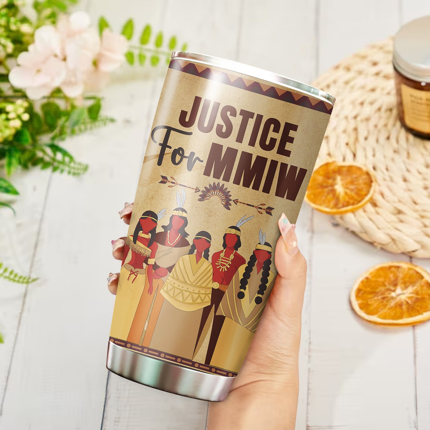Justice For MMIW - Native American Stainless Steel Tumbler 002