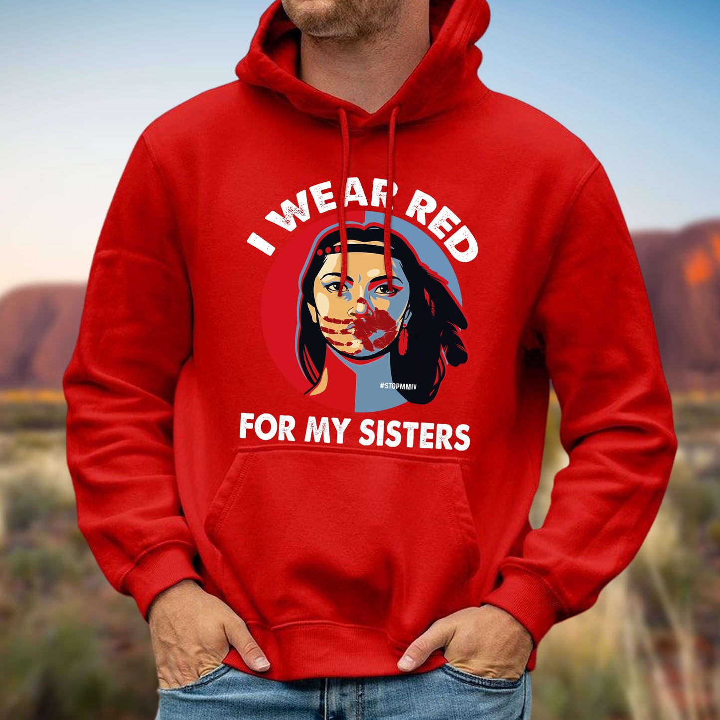 MMIW I Wear Red For My Sisters Red Hand Indigenous Women Unisex T-Shirt/T-Shirt V-Neck/Hoodie/Sweatshirt