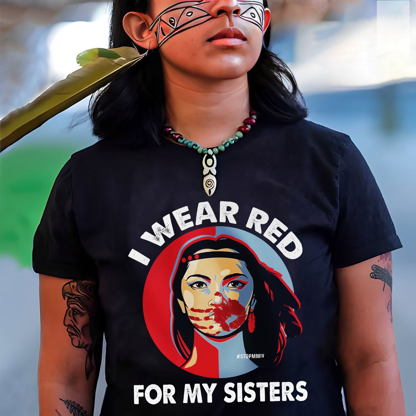 MMIW I Wear Red For My Sisters Red Hand Indigenous Women Unisex T-Shirt/T-Shirt V-Neck/Hoodie/Sweatshirt