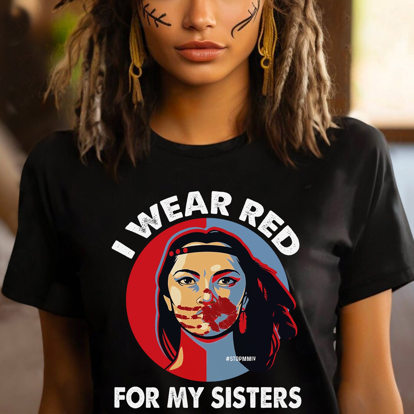 MMIW I Wear Red For My Sisters Red Hand Indigenous Women Unisex T-Shirt/T-Shirt V-Neck/Hoodie/Sweatshirt