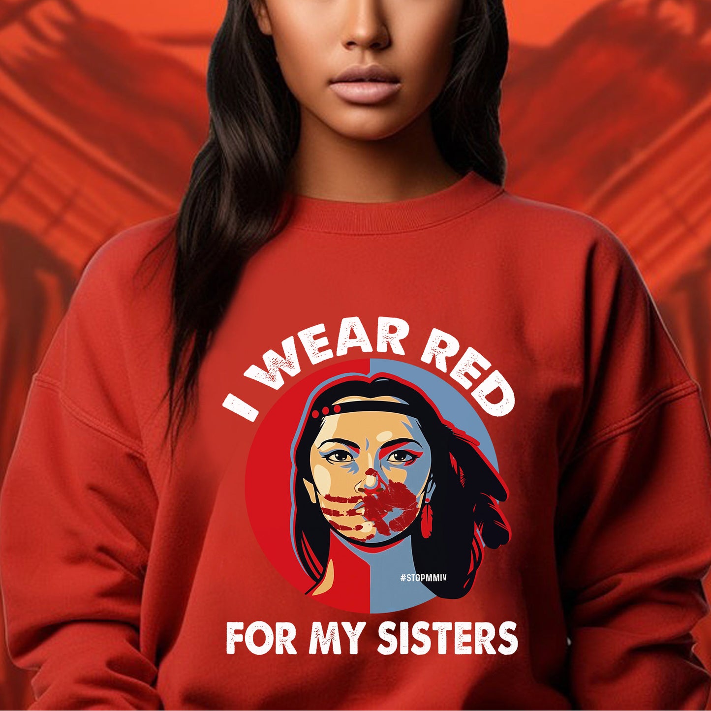 MMIW I Wear Red For My Sisters Red Hand Indigenous Women Unisex T-Shirt/T-Shirt V-Neck/Hoodie/Sweatshirt