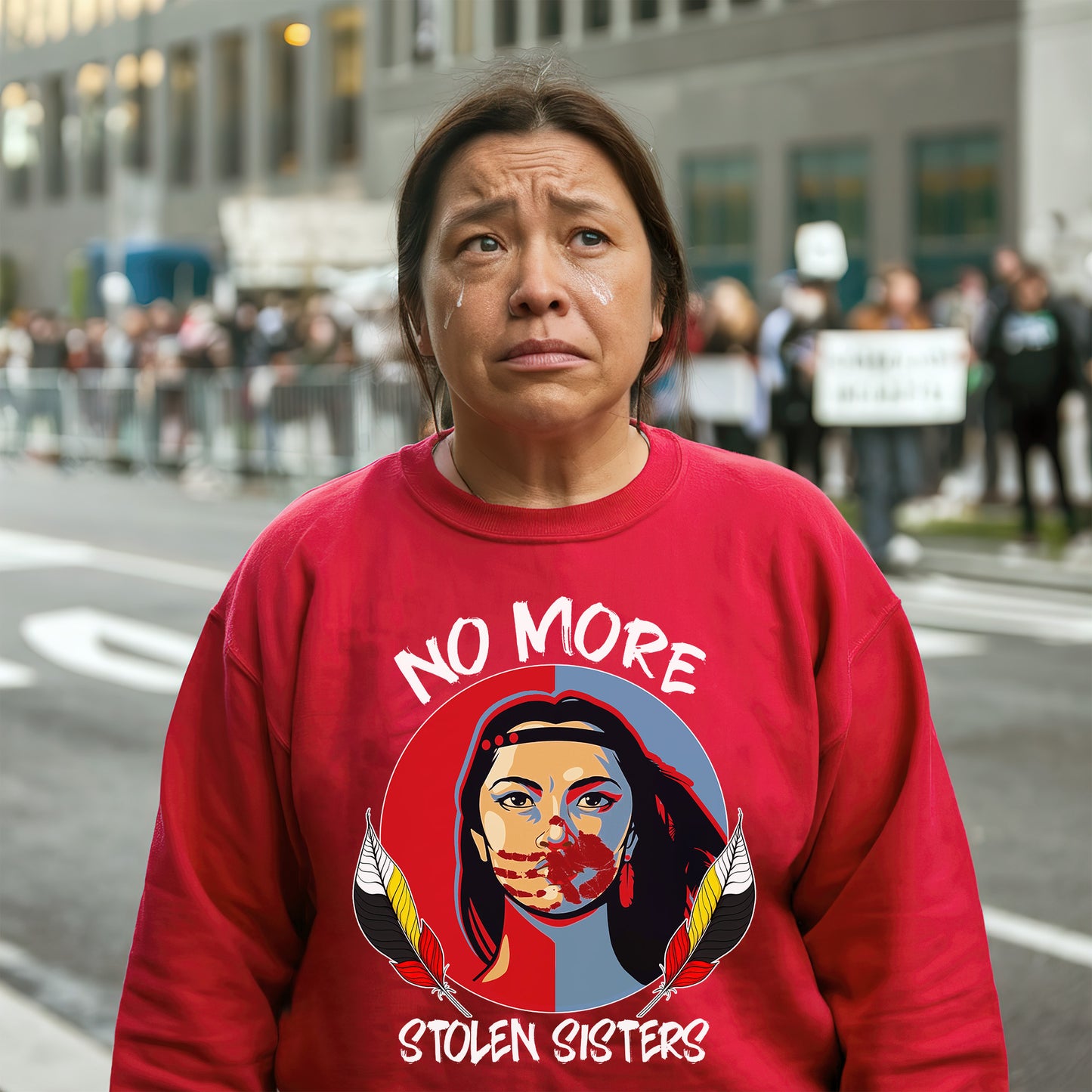 MMIW No More Stolen Sisters Red Hand Indigenous Women Empowerment Unisex T-Shirt/T-Shirt V-Neck/Hoodie/Sweatshirt