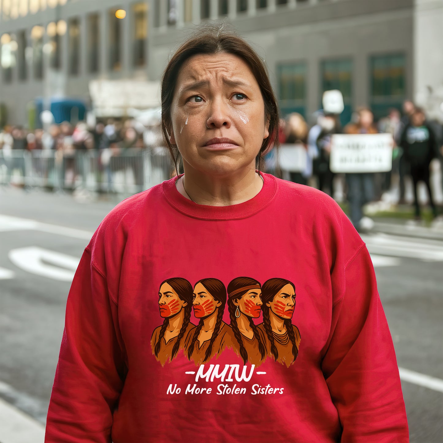 No More Stolen Sisters With Red Hand - MMIW Unisex T-Shirt/Hoodie/V-Neck/Sweatshirt
