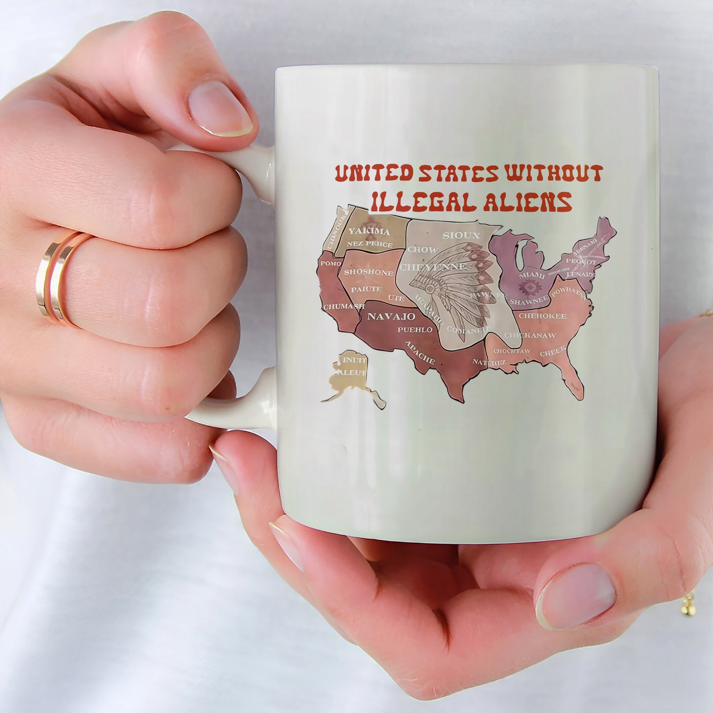 Native Tribes Map of America - Without Illegal Aliens Ceramic Coffee Mug