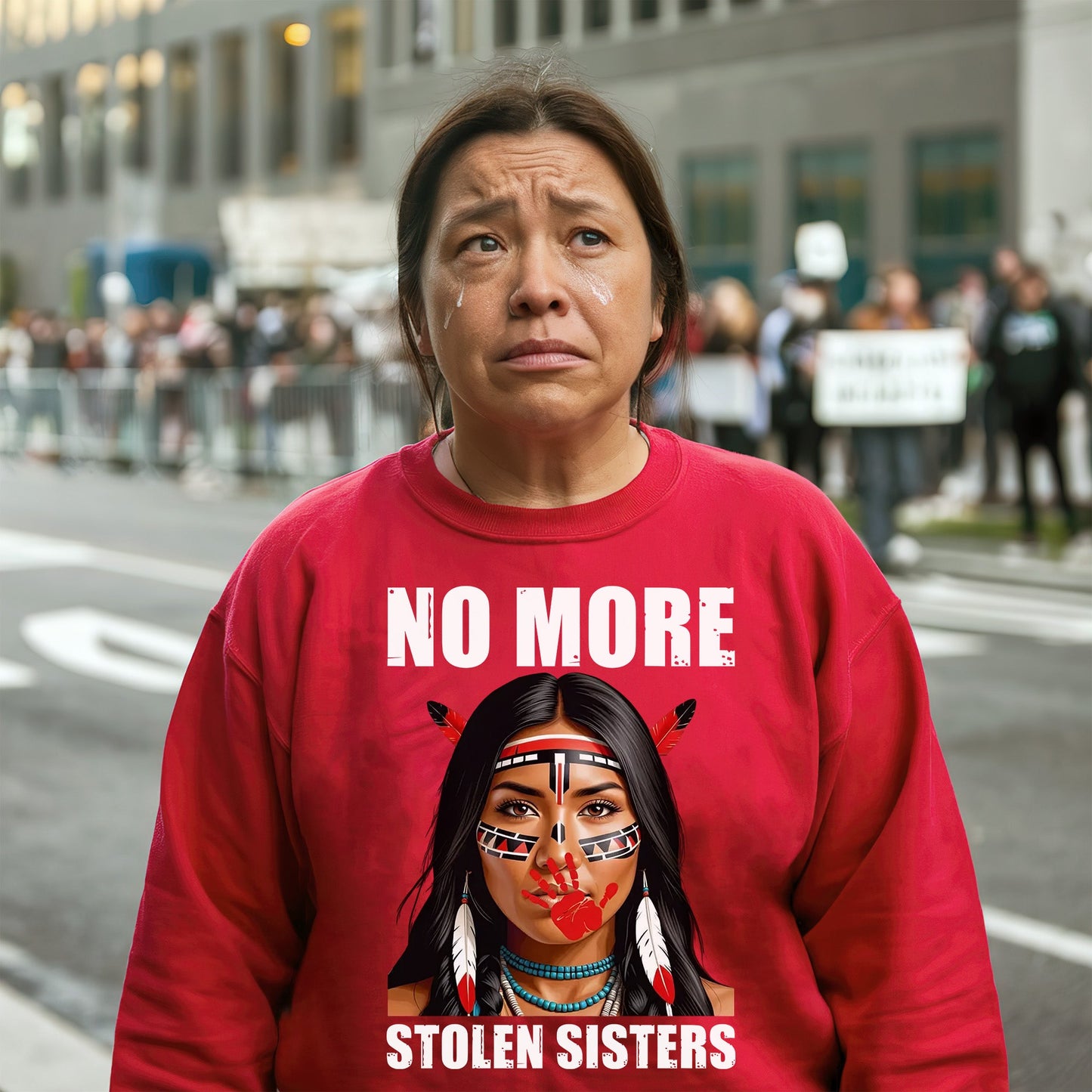 No More Stolen Sisters Red Hand - MMIW Unisex T-shirt/Hoodie/V-Neck/Sweatshirt