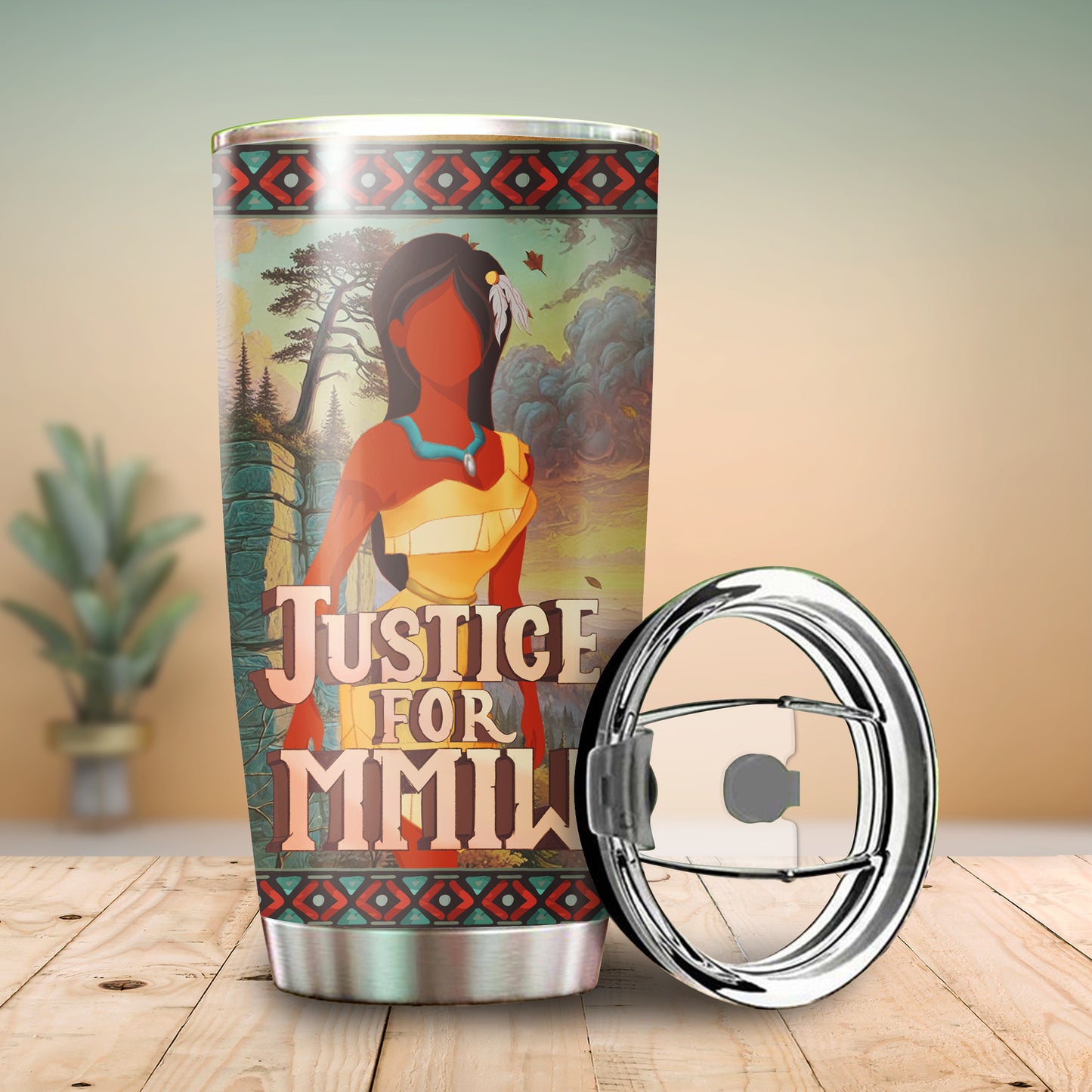 Justice For MMIW - Native American Stainless Steel Tumbler 003