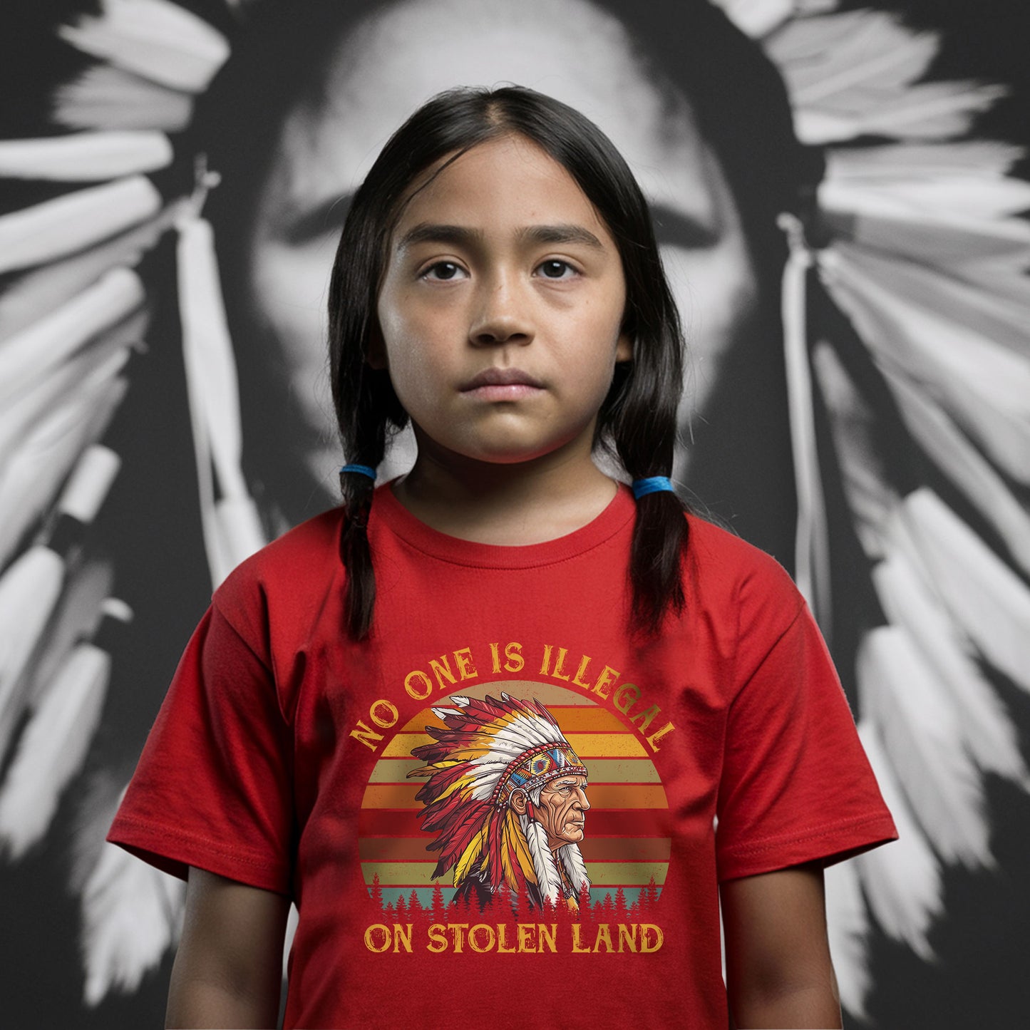 NO ONE IS ILLEGAL ON STOLEN LAND. WE WALK ON NATIVE LAND Style 6 - One Sides Unisex T-Shirt/T-Shirt V-Neck/Hoodie/Sweatshirt