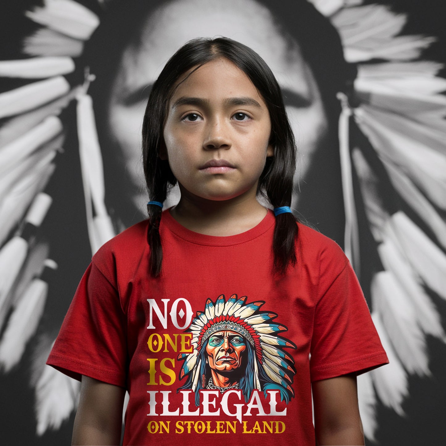 No One Is Illegal On Stolen Land. We Walk On Native Land Style 7 - One Side Unisex T-Shirt/T-Shirt V-Neck/Hoodie/Sweatshirt